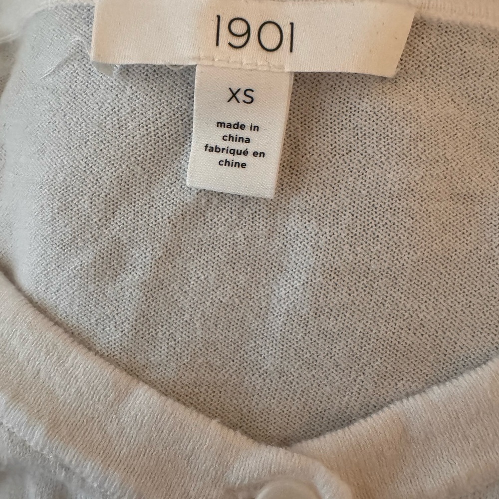 1901 White Knit Cardigan XS